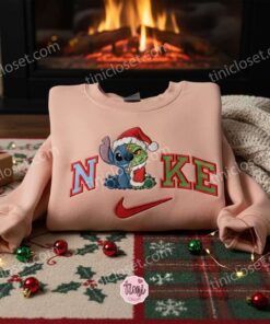 Stitch And Grinch Xmas Embroidered Shirt, Cartoon Embroidered Hoodie, Best Christmas Gift 1 Stitch And Grinch Xmas Embroidered Shirt, Cartoon Embroidered Hoodie, Best Christmas Gift (2)