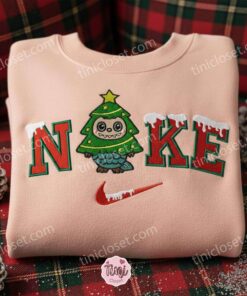 Labubu Cosplay Christmas Tree Embroidered Shirt, Cartoon Embroidered Hoodie, Best Christmas Gift