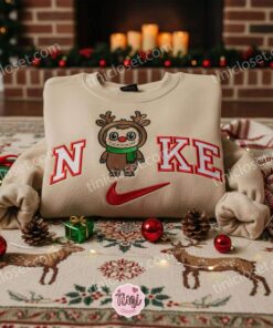 Labubu Cosplay Reindeer Embroidered Shirt, Cartoon Embroidered Hoodie, Best Christmas Gift