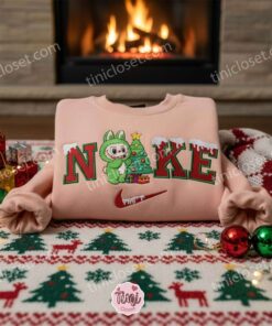 Labubu with Christmas Tree Embroidered Shirt, Cartoon Embroidered Hoodie, Best Christmas Gift 1 Labubu with Christmas Tree Embroidered Shirt, Cartoon Embroidered Hoodie, Best Christmas Gift (1)