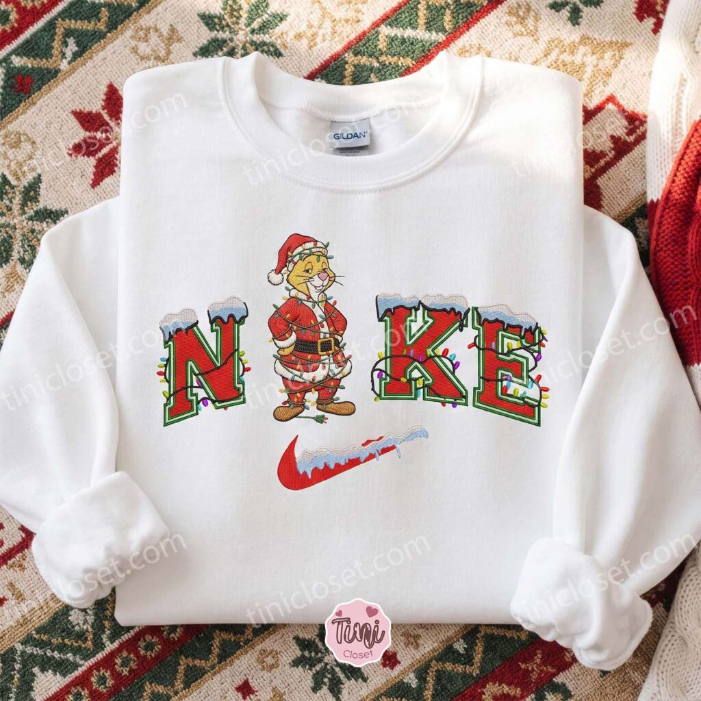 Rabbit Xmas Embroidered Shirt, Winnie The Pooh Characters Embroidered Hoodie, Disney Embroidered Sweatshirt, Best Christmas Gift Rabbit Xmas Embroidered Shirt, Winnie The Pooh Characters Embroidered Hoodie, Disney Embroidered Sweatshirt, Best Christmas Gift