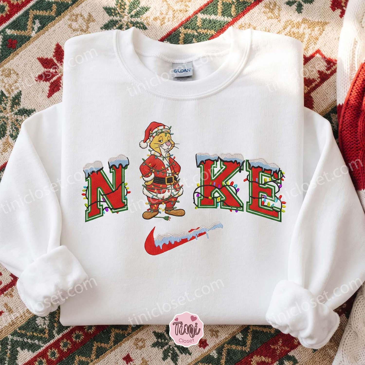 Rabbit Xmas Embroidered Shirt, Winnie The Pooh Characters Embroidered Hoodie, Disney Embroidered Sweatshirt, Best Christmas Gift Rabbit Xmas Embroidered Shirt, Winnie The Pooh Characters Embroidered Hoodie, Disney Embroidered Sweatshirt, Best Christmas Gift