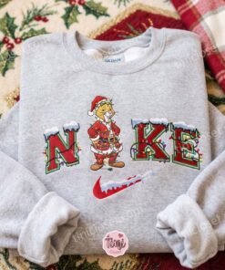 Rabbit Xmas Embroidered Shirt, Winnie The Pooh Characters Embroidered Hoodie, Disney Embroidered Sweatshirt, Best Christmas Gift (2)