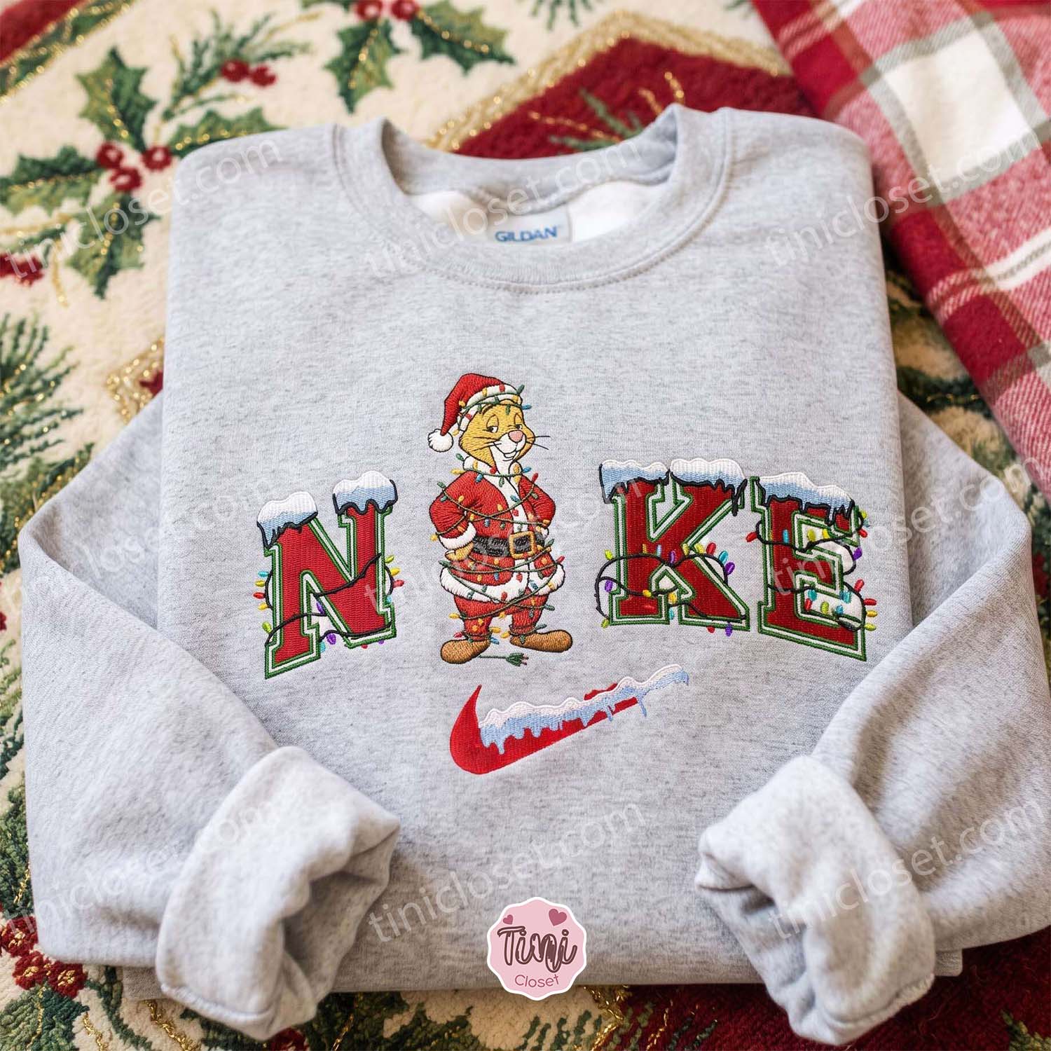 Rabbit Xmas Embroidered Shirt, Winnie The Pooh Characters Embroidered Hoodie, Disney Embroidered Sweatshirt, Best Christmas Gift Rabbit Xmas Embroidered Shirt, Winnie The Pooh Characters Embroidered Hoodie, Disney Embroidered Sweatshirt, Best Christmas Gift