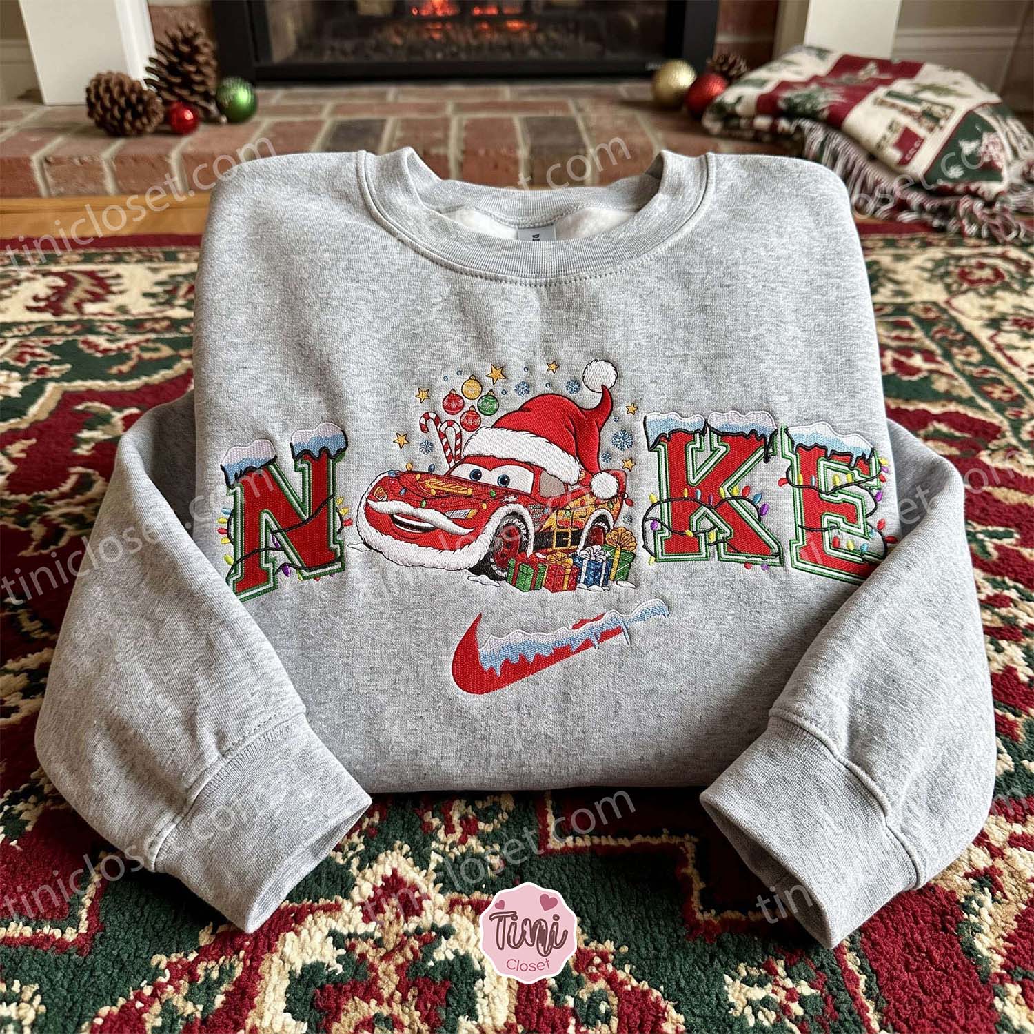 Lightning McQueen Xmas Embroidered Shirt, Pixar Cars Characters Embroidered Sweatshirt, Disney Embroidered Hoodie, Best Christmas Gift Lightning McQueen Xmas Embroidered Shirt, Pixar Cars Characters Embroidered Sweatshirt, Disney Embroidered Hoodie, Best Christmas Gift