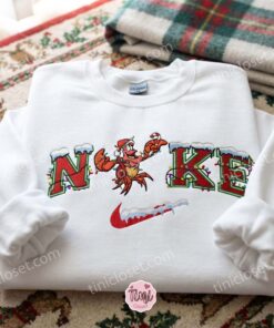 Sebastian Xmas Embroidered Shirt, Little Mermaid Characters Embroidered Hoodie, Disney Embroidered Sweatshirt, Best Christmas Gift