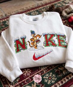 Christmas Tigger Embroidered Shirt, Winnie The Pooh Characters Embroidered Hoodie, Disney Embroidered Sweatshirt, Best Christmas Gift