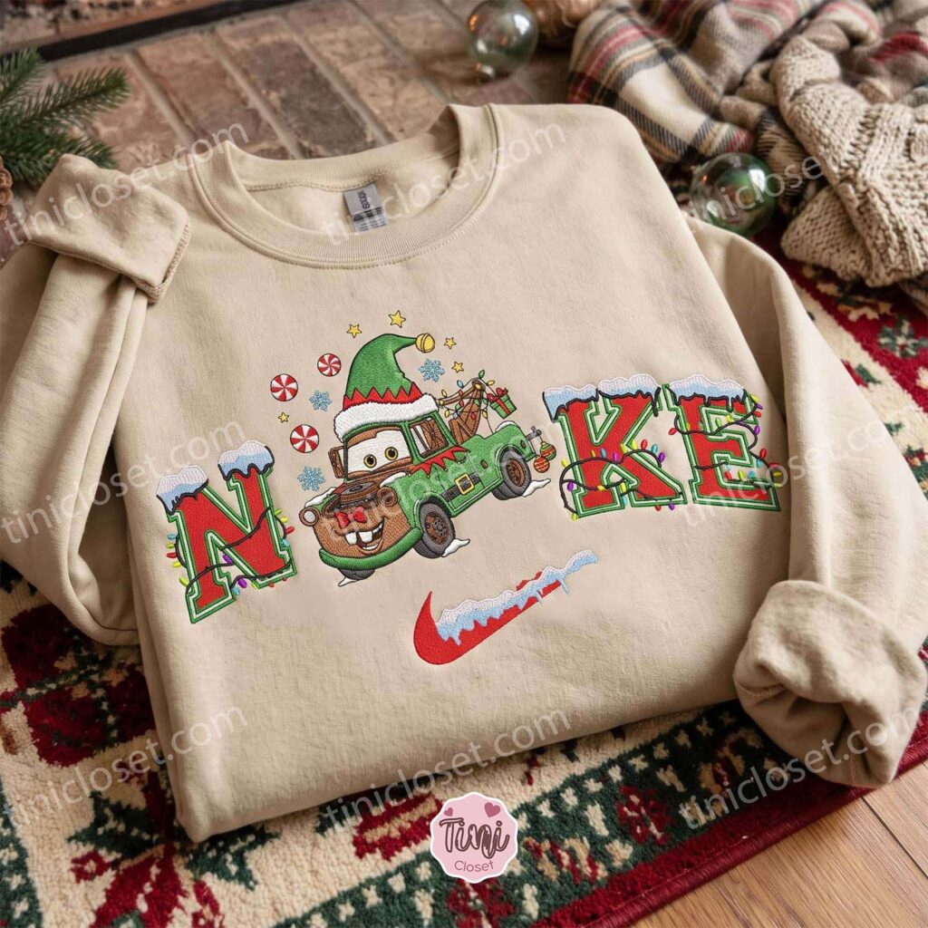 Tow Mater Christmas Embroidered Shirt, Pixar Cars Characters Embroidered Hoodie, Disney Embroidered Sweatshirt, Best Christmas Gift