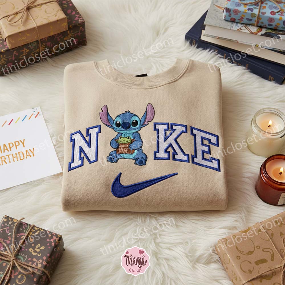 Cute Stitch Embroidered Shirt, Disney Characters Embroidered Sweatshirt, Unique Birthday Gifts for Friends