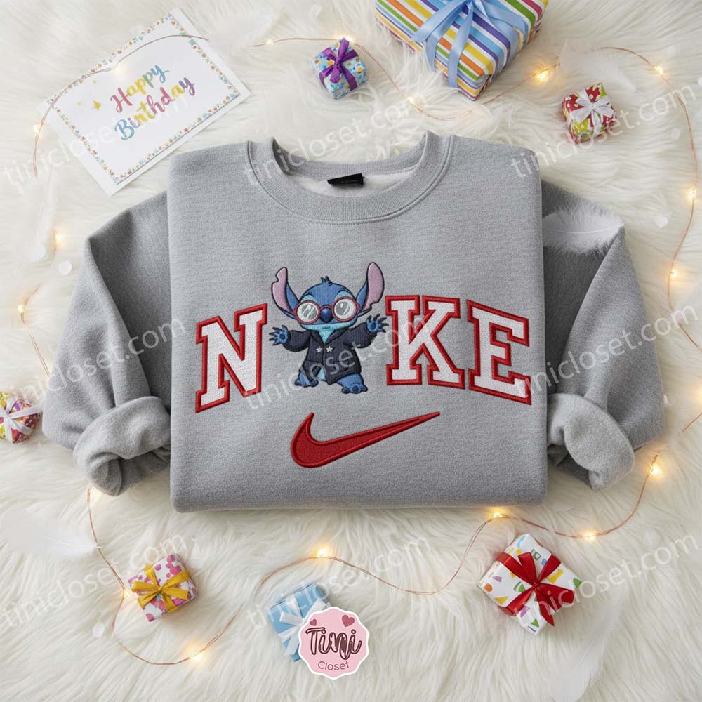 Cute Stitch Embroidered Shirt, Disney Characters Embroidered Sweatshirt, Unique Gifts for Friends