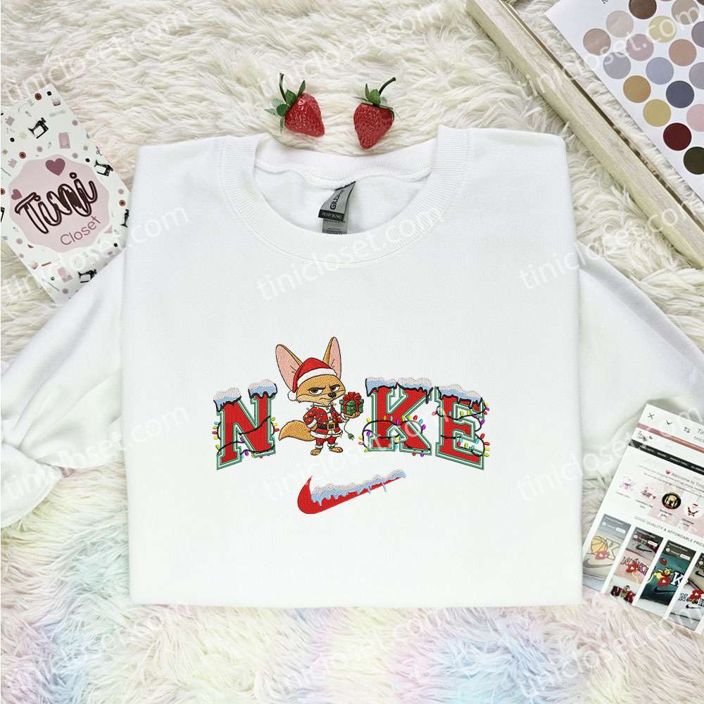 Finnick Xmas Embroidered Shirt, Disney Zootopia Embroidered Hoodie, Best Christmas Gift