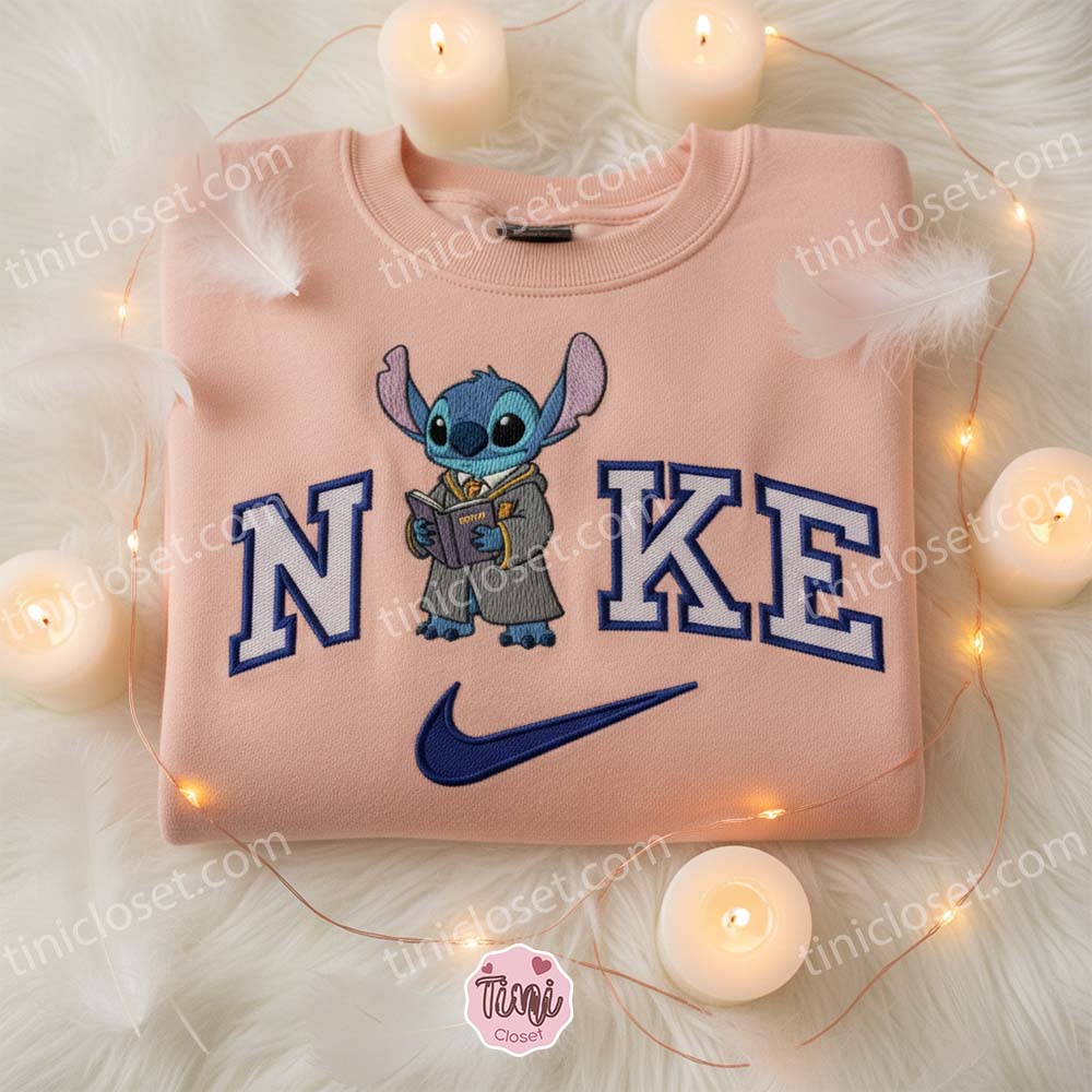 Stitch Gryffindor Hogwarts Embroidered Shirt, Disney Characters Embroidered Sweatshirt, Movie Embroidered Hoodie