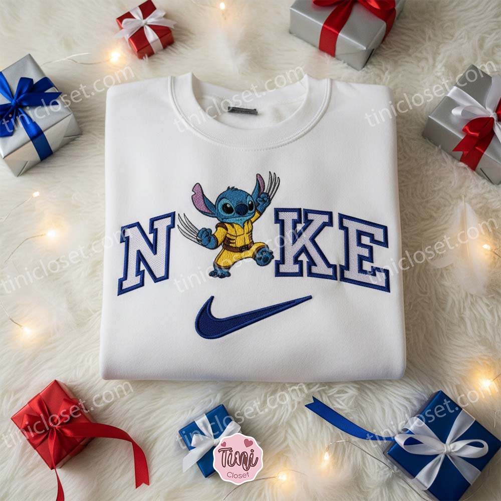 Stitch Wolverine Marvel Comics Embroidered Shirt, Disney Characters Embroidered Sweatshirt, Unique Gifts for Family