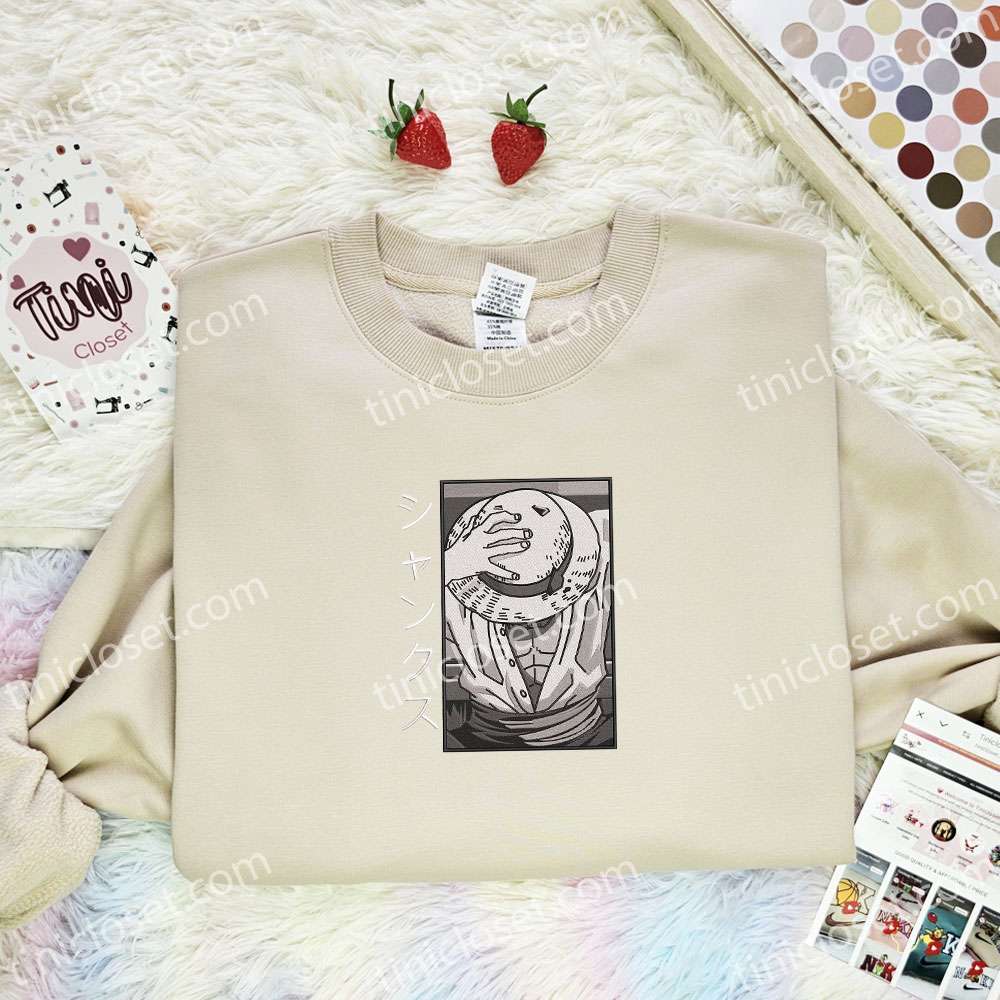 Luffy Straw Hat One Piece Anime Embroidered Shirt