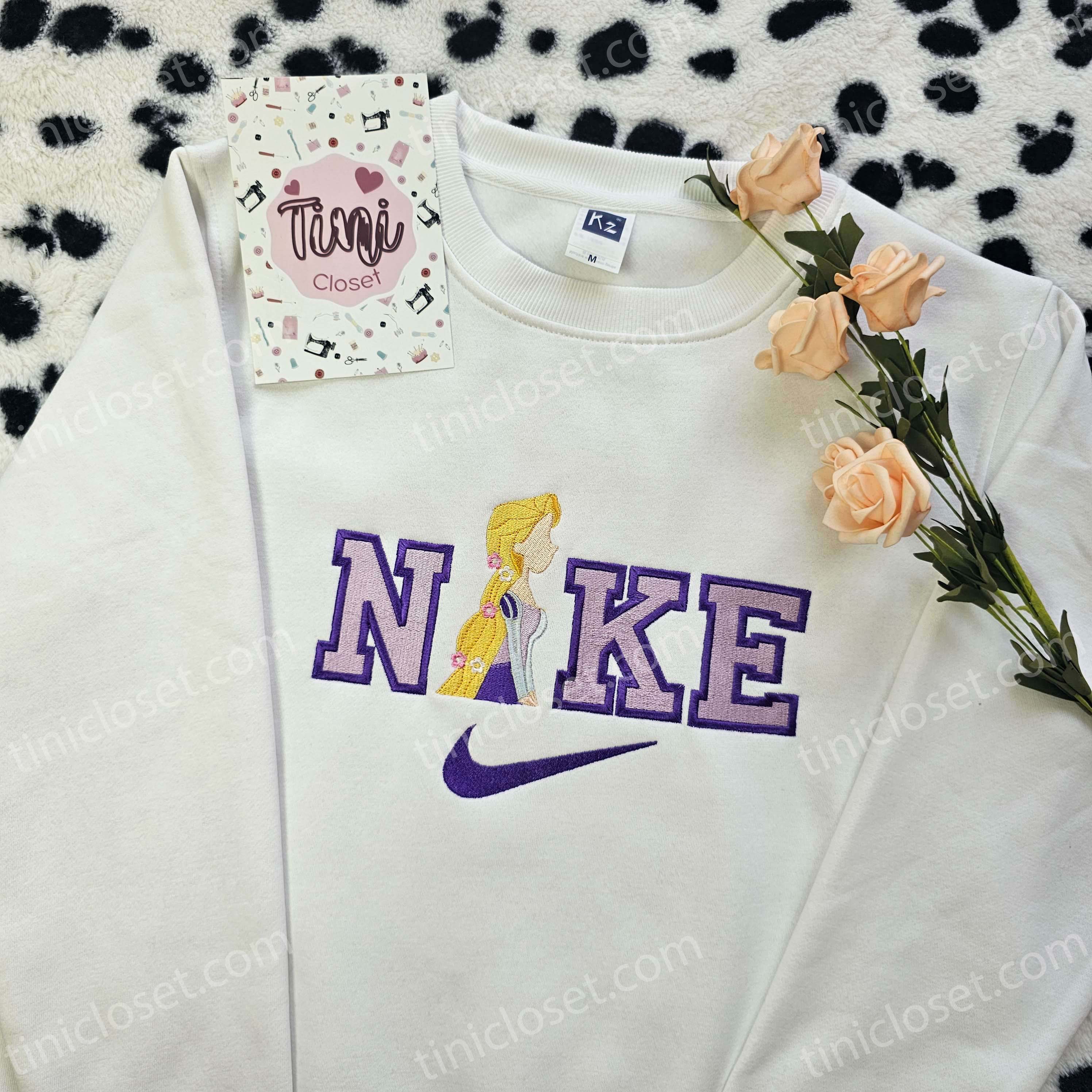 Rapunzel Silhouette Disney Characters Embroidered Shirt