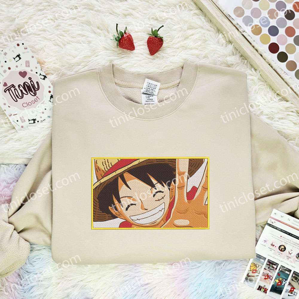 Luffy Smile One Piece Anime Embroidered Shirt