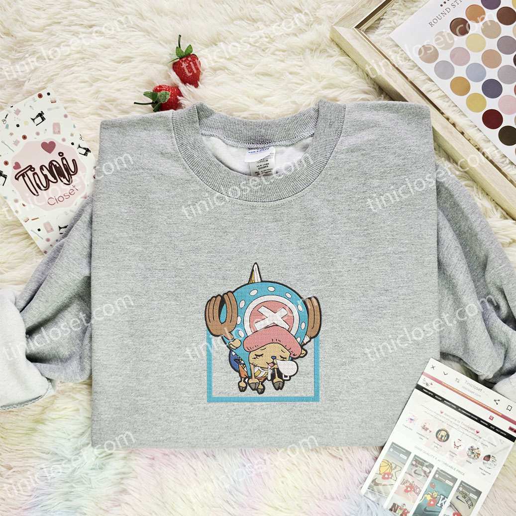 Tony Chopper Napping One Piece Anime Embroidered Shirt