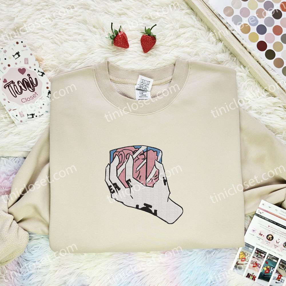 Trafalgar Law Hand Iced Heart One Piece Anime Embroidered Shirt