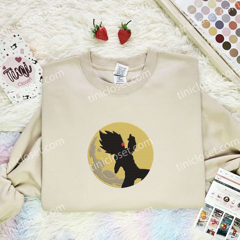 Vegeta Moon Silhouette Dragon Ball Anime Embroidered Shirt