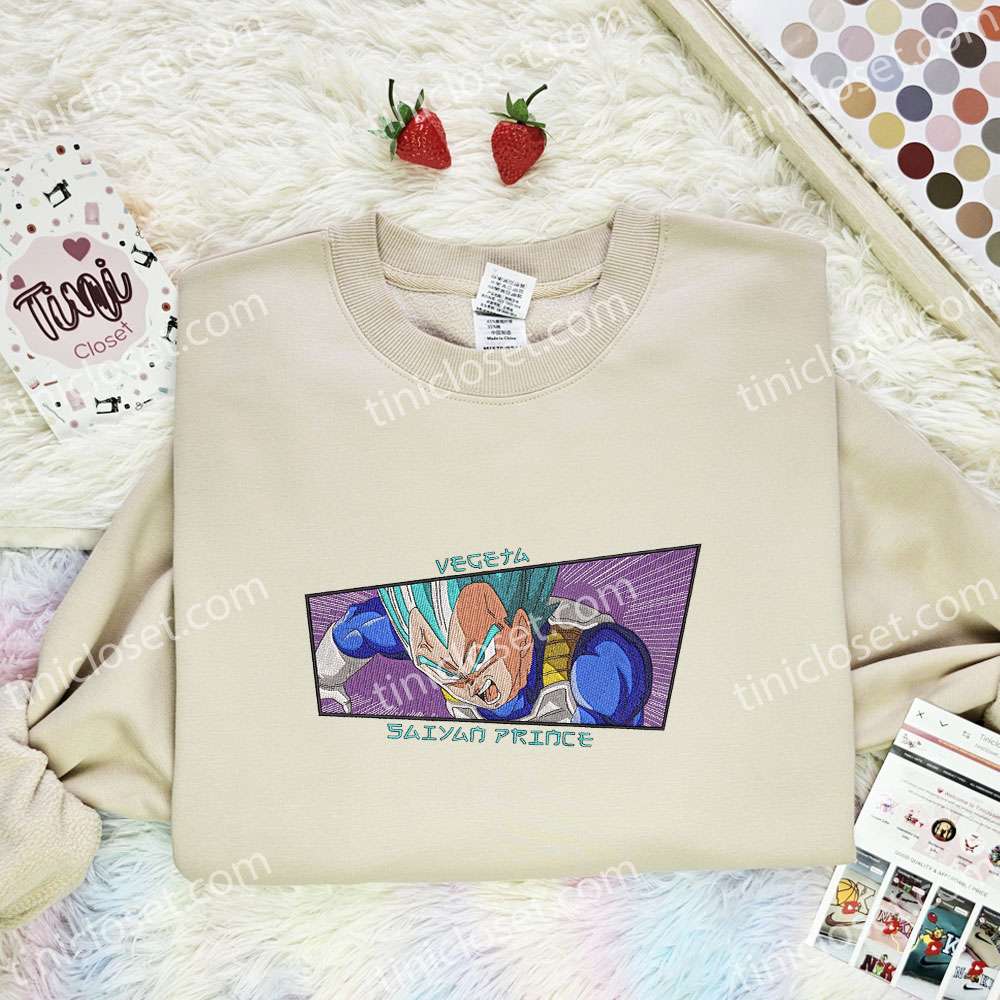 Vegeta Saiyan Prince Dragon Ball Anime Embroidered Shirt