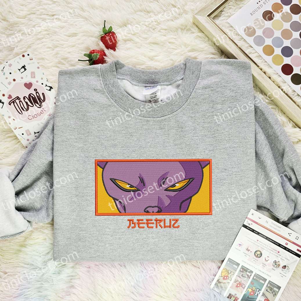 Beerus Cat Dragon Ball Anime Embroidered Shirt