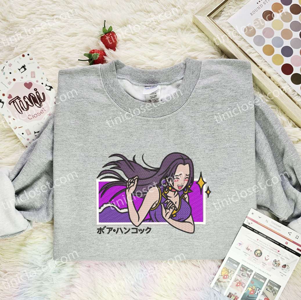 Boa Hancock One Piece Anime Embroidered Shirt