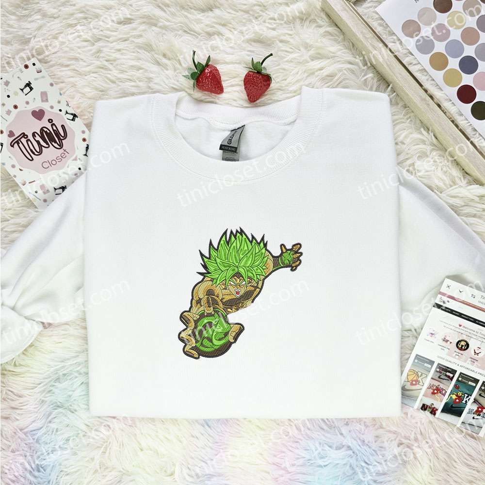 Broly Embroidered Shirt, Dragon Ball Embroidered Hoodie, Anime Embroidered Sweatshirt
