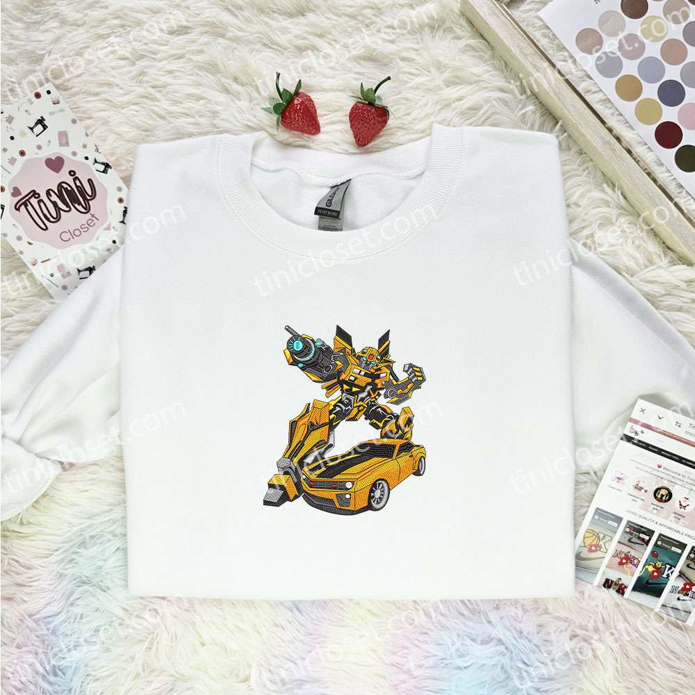 Bumblebee Embroidered Shirt, Transformers Embroidered Hoodie, Movie Embroidered Sweatshirt