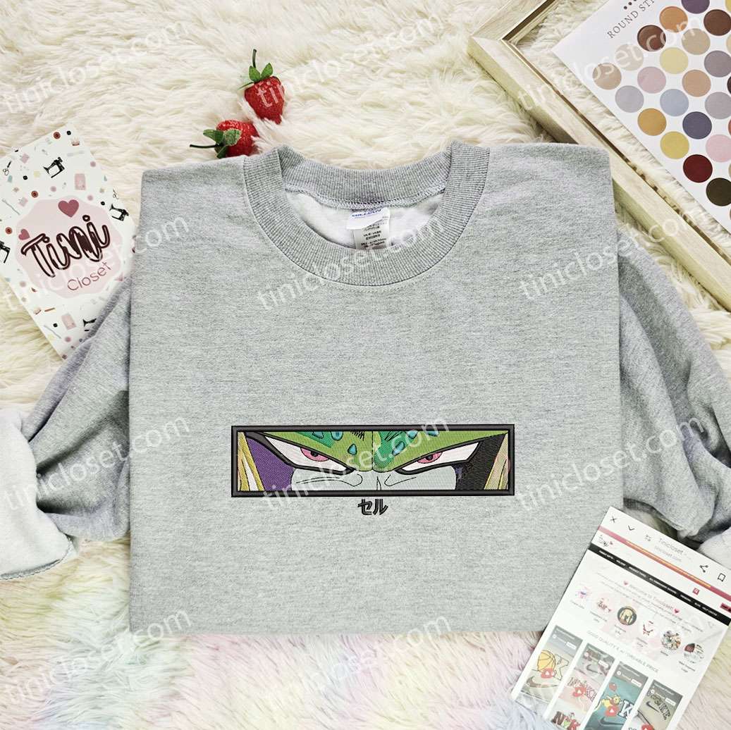 Cell Eyes Dragon Ball Anime Embroidered Shirt