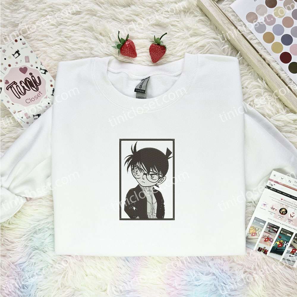 Conan Edogawa Detective Conan Anime Embroidered Shirt