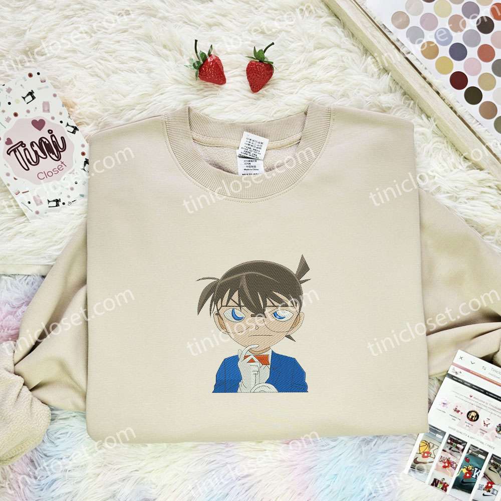 Conan Edogawa Detective Conan Anime Embroidered Shirt