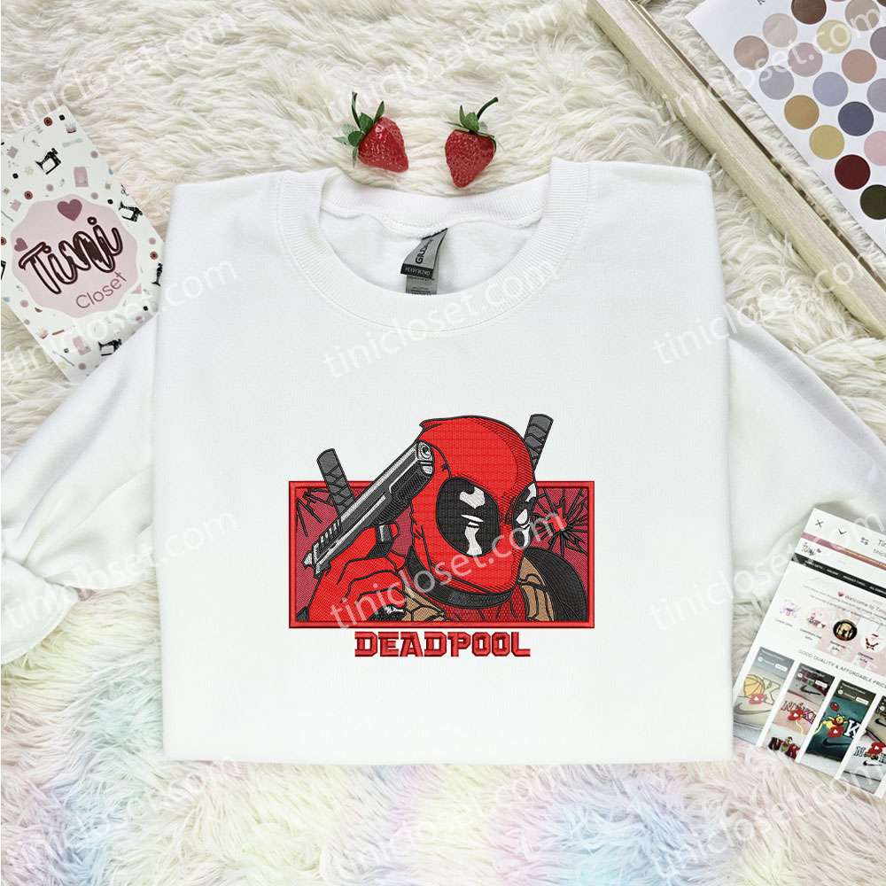 Deadpool Embroidered Shirt, Marvel Movie Embroidered Hoodie, Best Gift Idea