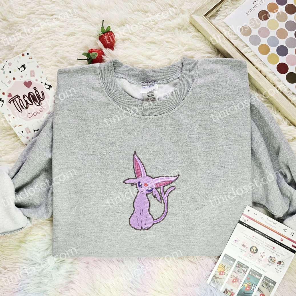 Espeon Pokemon Anime Embroidered Shirt