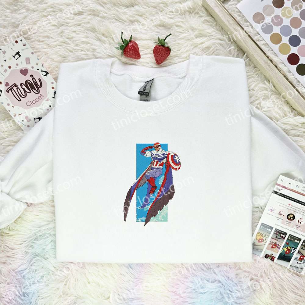 Falcon Captain America Marvel Movie Embroidered Shirt