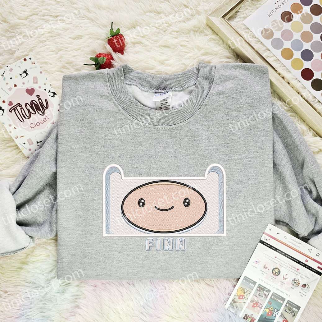 Finn The Human Adventure Time Cartoon Embroidered Shirt