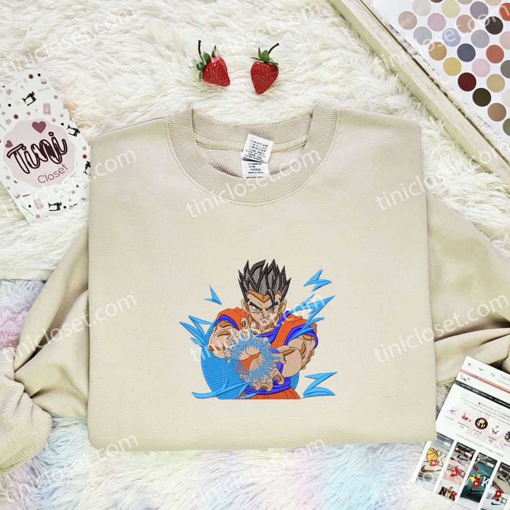 Gohan Kamehameha Dragon Ball Anime Embroidered Shirt