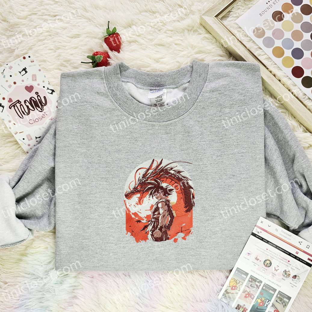 Goku And Shenlong Dragon Ball Anime Embroidered Shirt