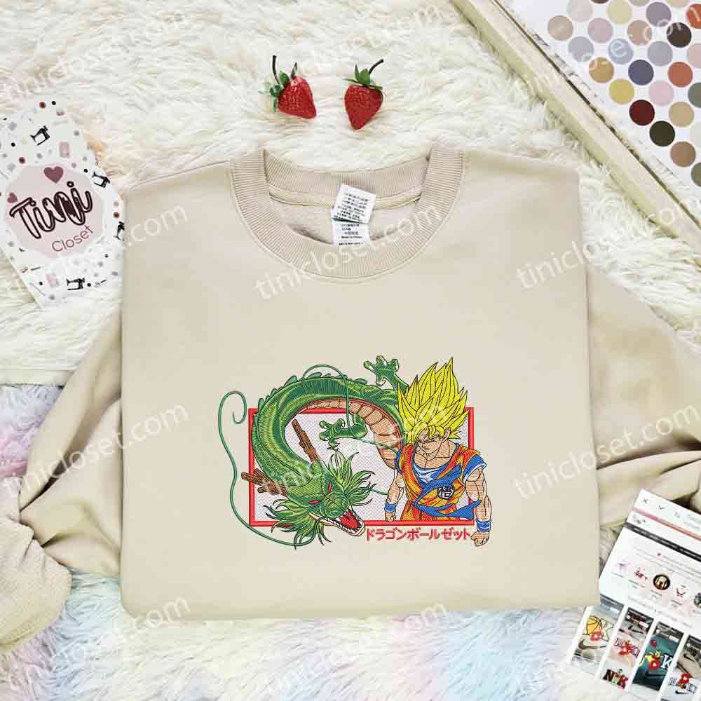 Goku And Shenlong Dragon Ball Anime Embroidered Shirt