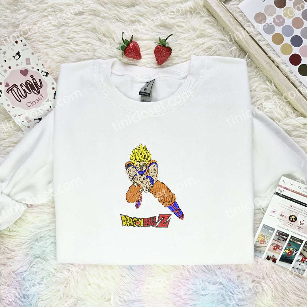 Goku Kamehameha Dragon Ball Anime Embroidered Shirt