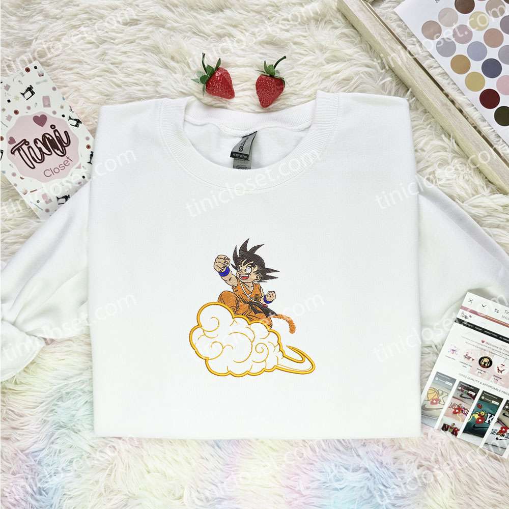 Goku Nimbus Cloud Dragon Ball Anime Embroidered Shirt