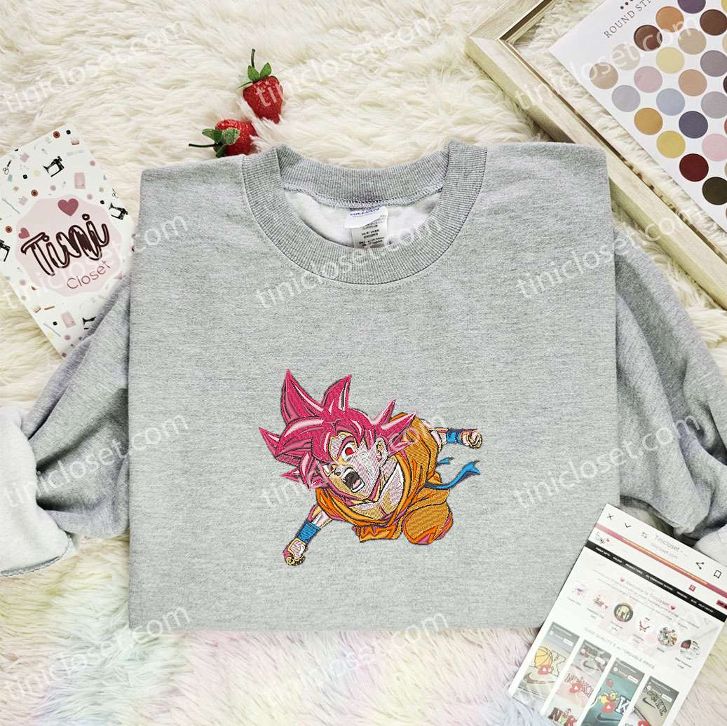 Goku Super Saiyan Rose Dragon Ball Anime Embroidered Shirt