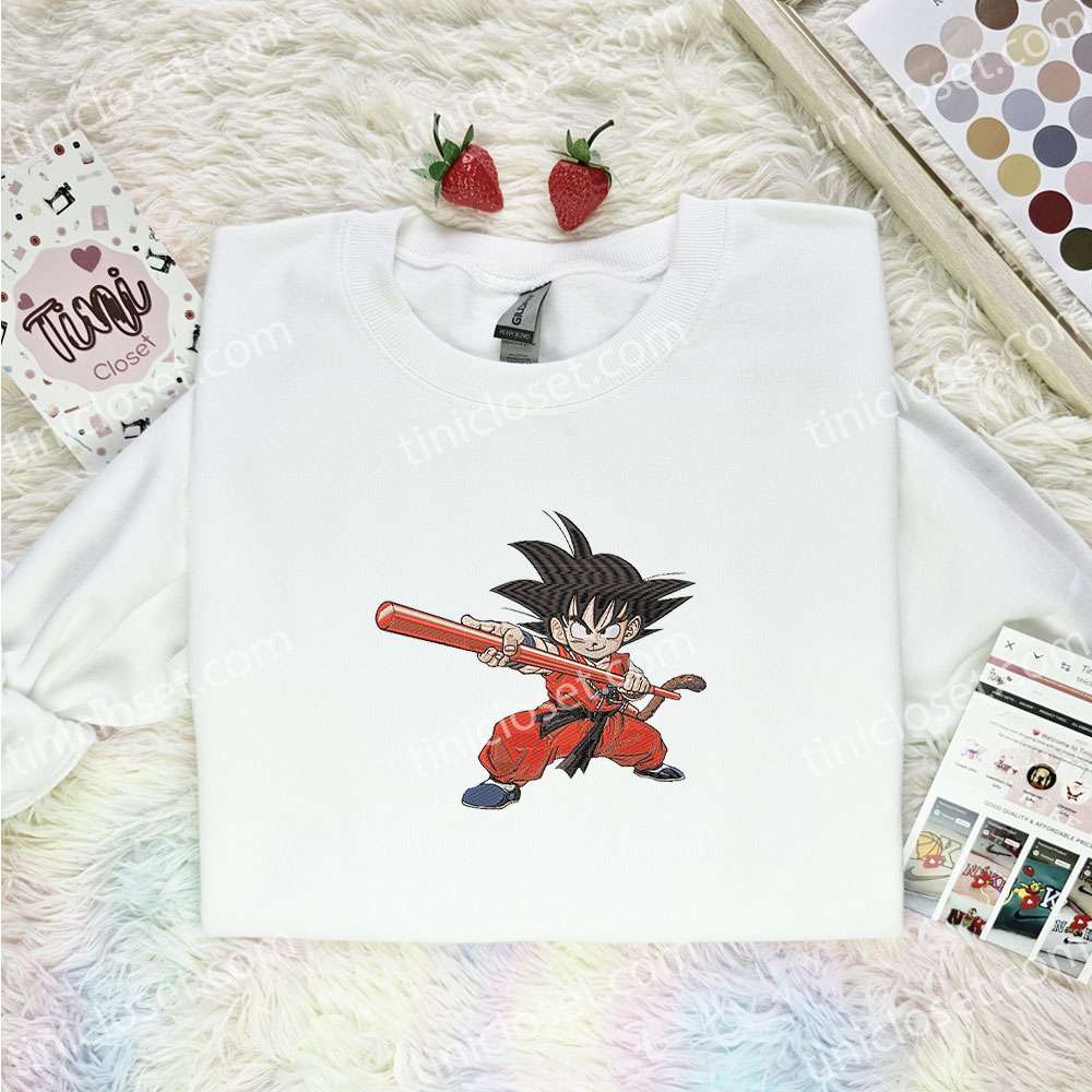 Goku Training Dragon Ball Anime Embroidered Shirt