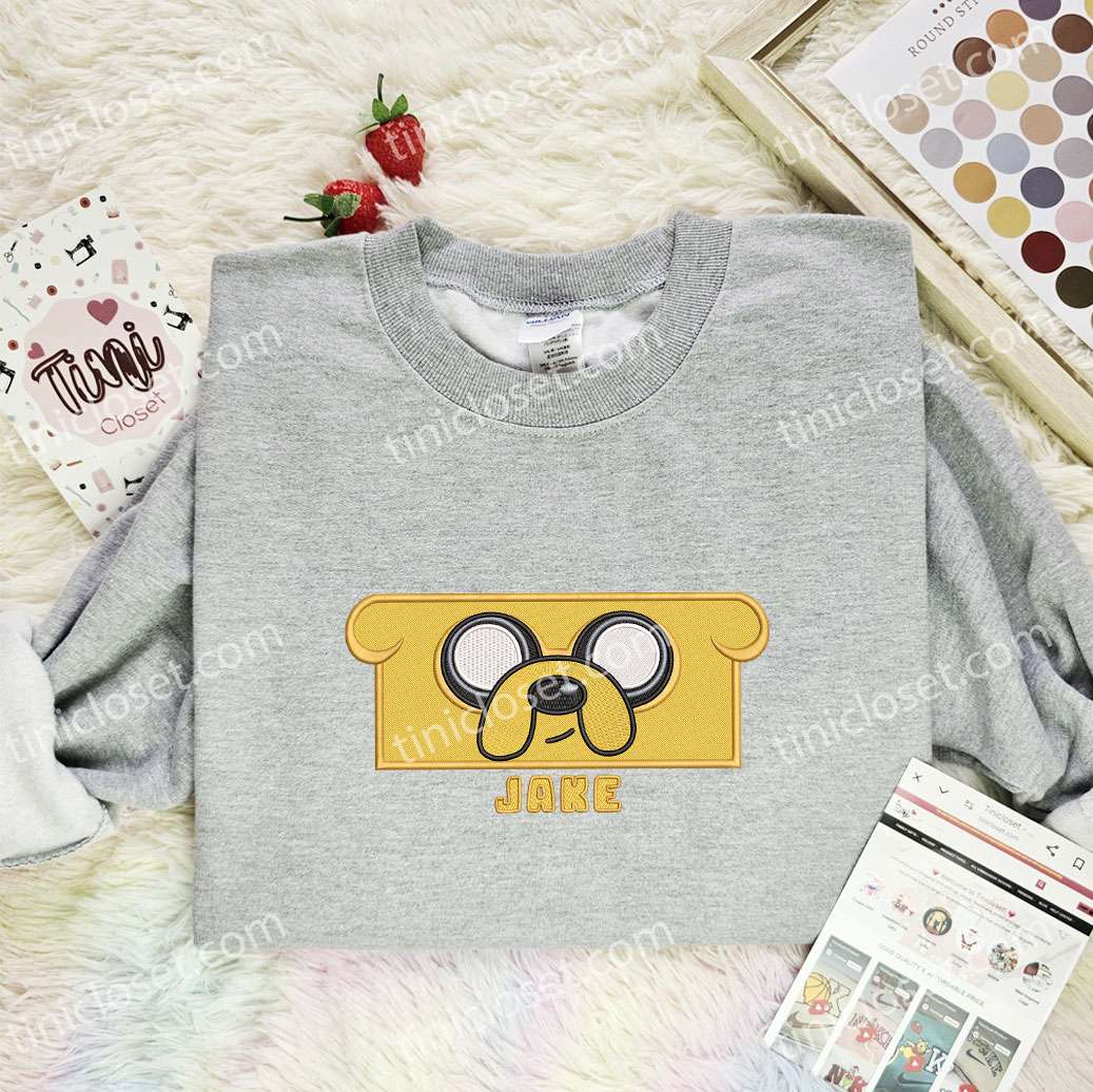 Jake The Dog Adventure Time Cartoon Embroidered Shirt