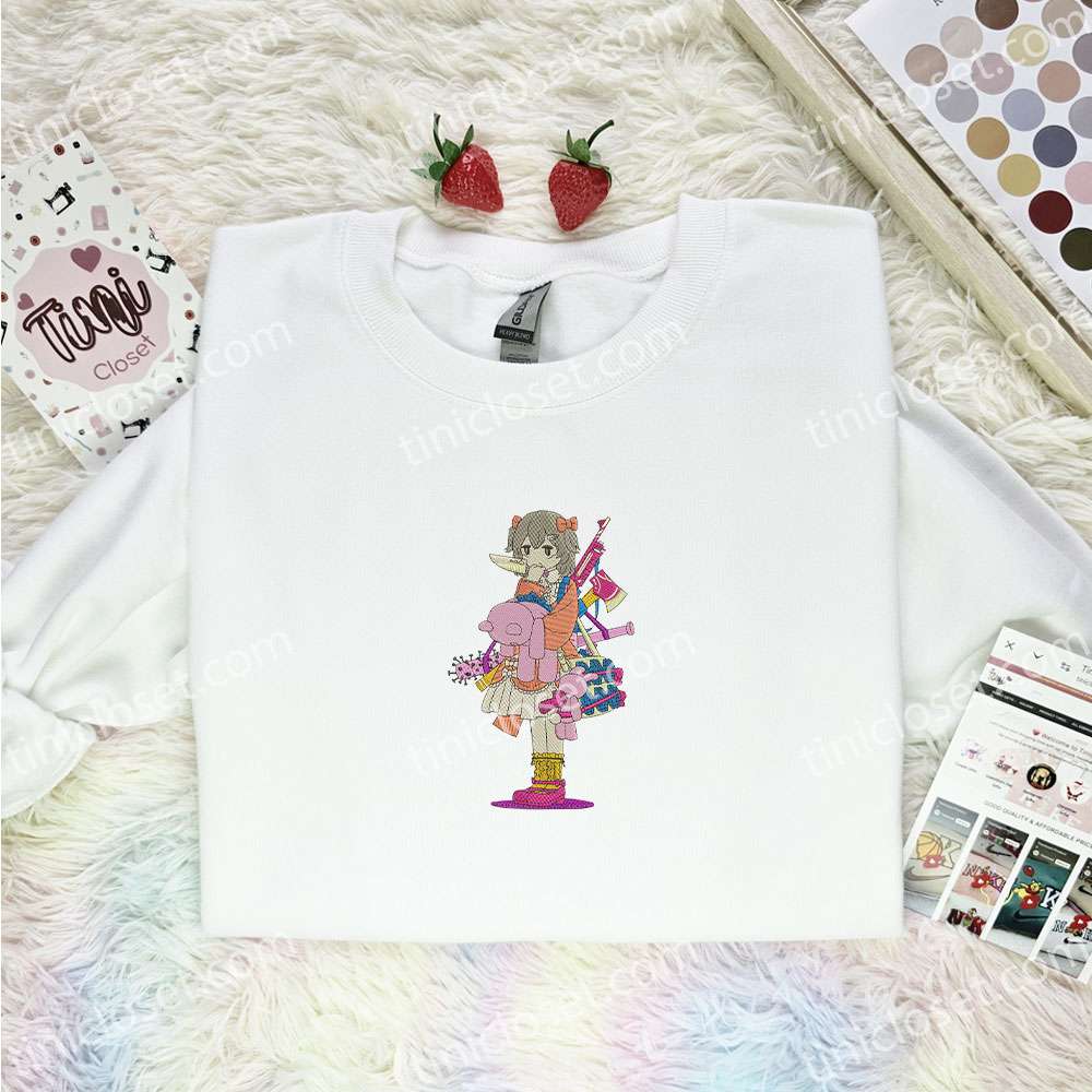 Kawaii Anime Girl Avogado Embroidered Shirt