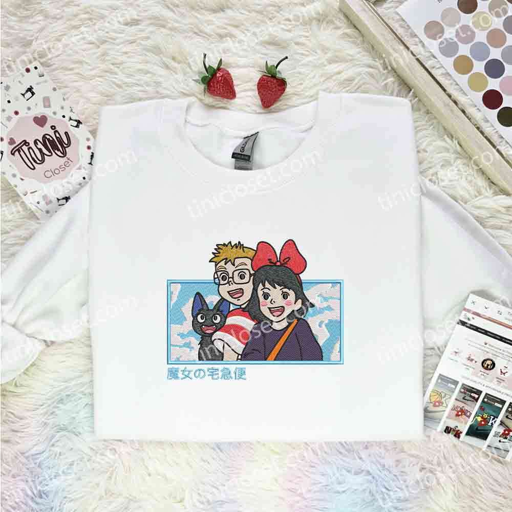 Kiki And Tombo Kiki’s Delivery Adventure Ghibli Anime Embroidered Shirt