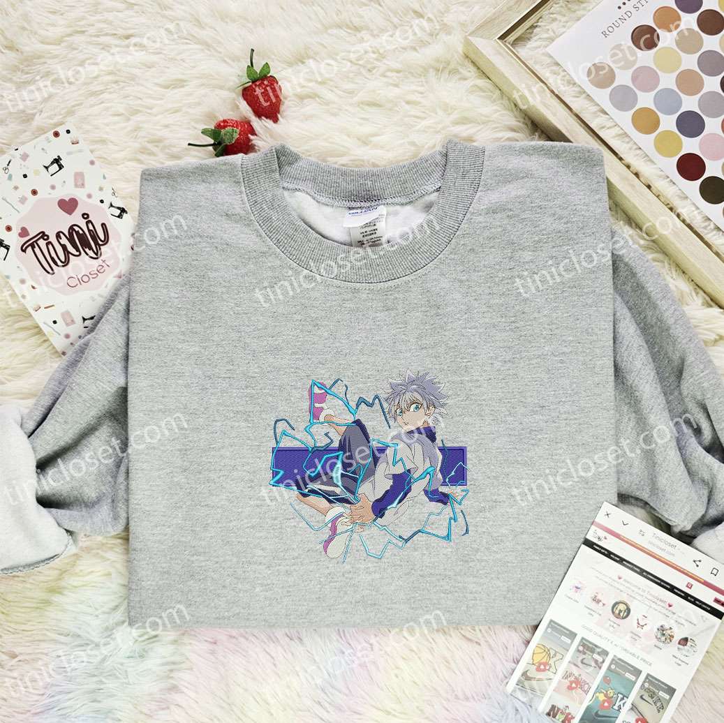 Killua Lightning Hunter x Hunter Anime Embroidered Shirt