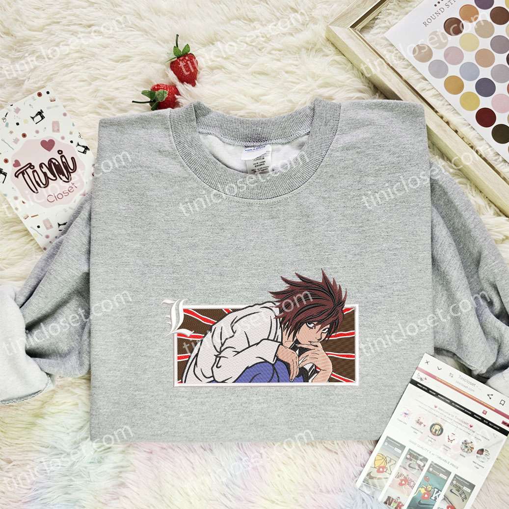 L Lawliet Death Note Anime Embroidered Shirt