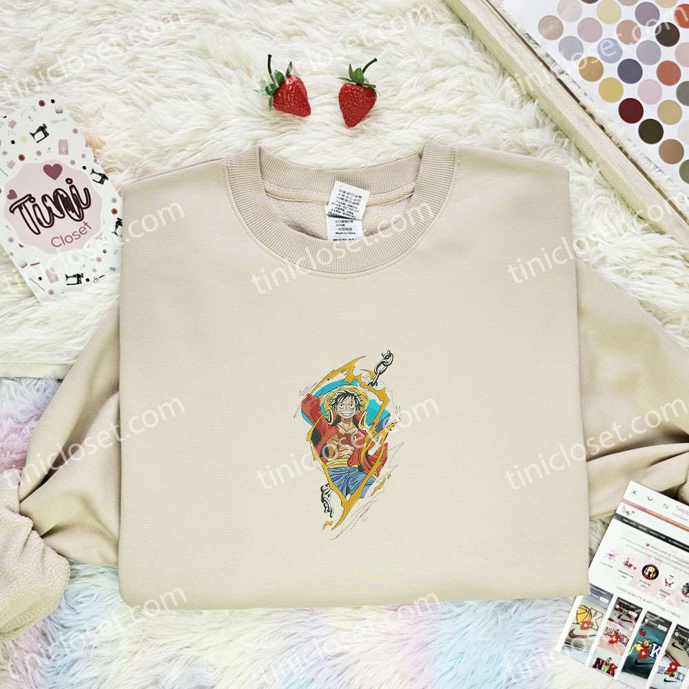 Luffy Chain One Piece Anime Embroidered Shirt