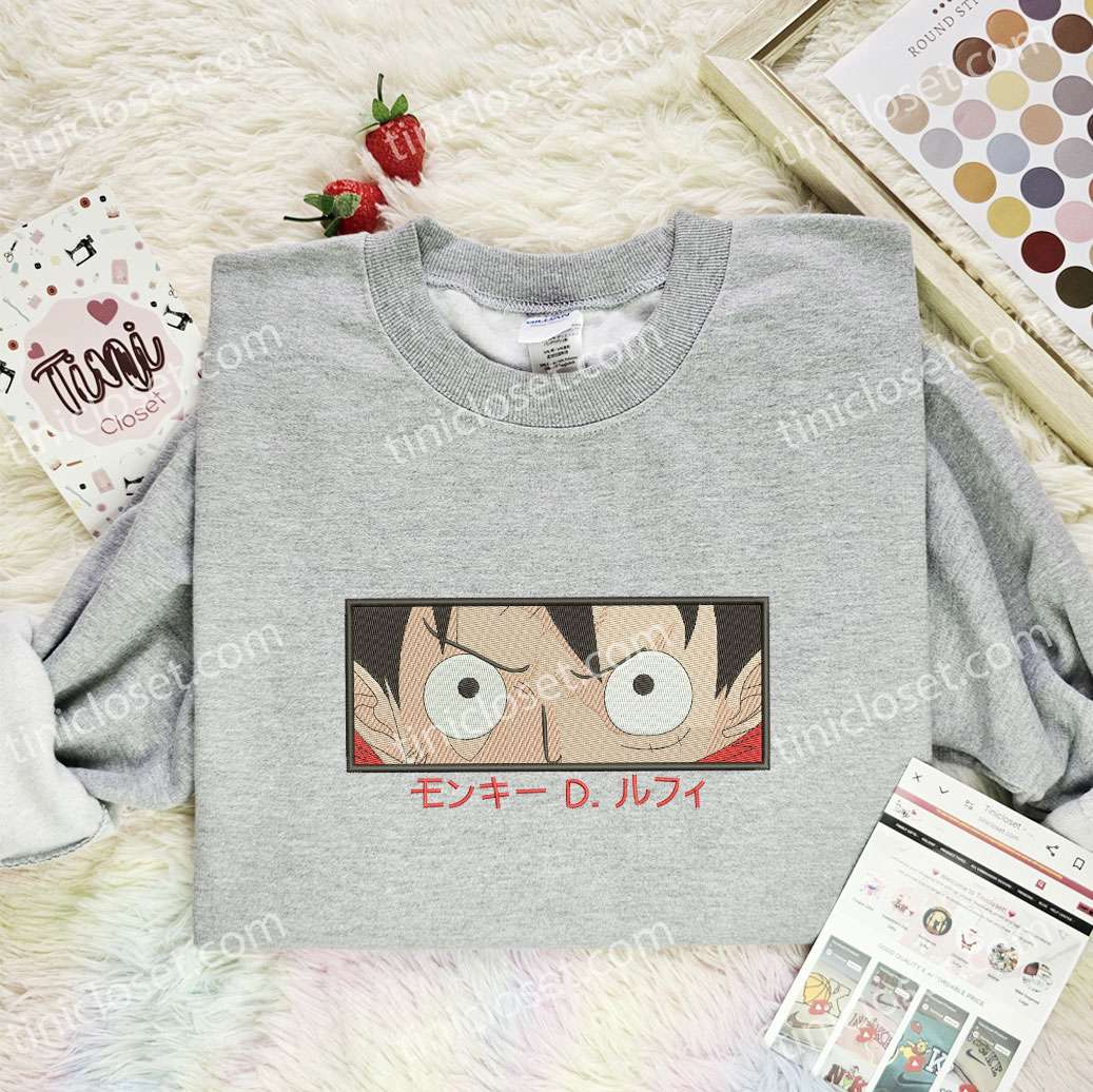 Luffy Eyes Chibi One Piece Anime Embroidered Shirt