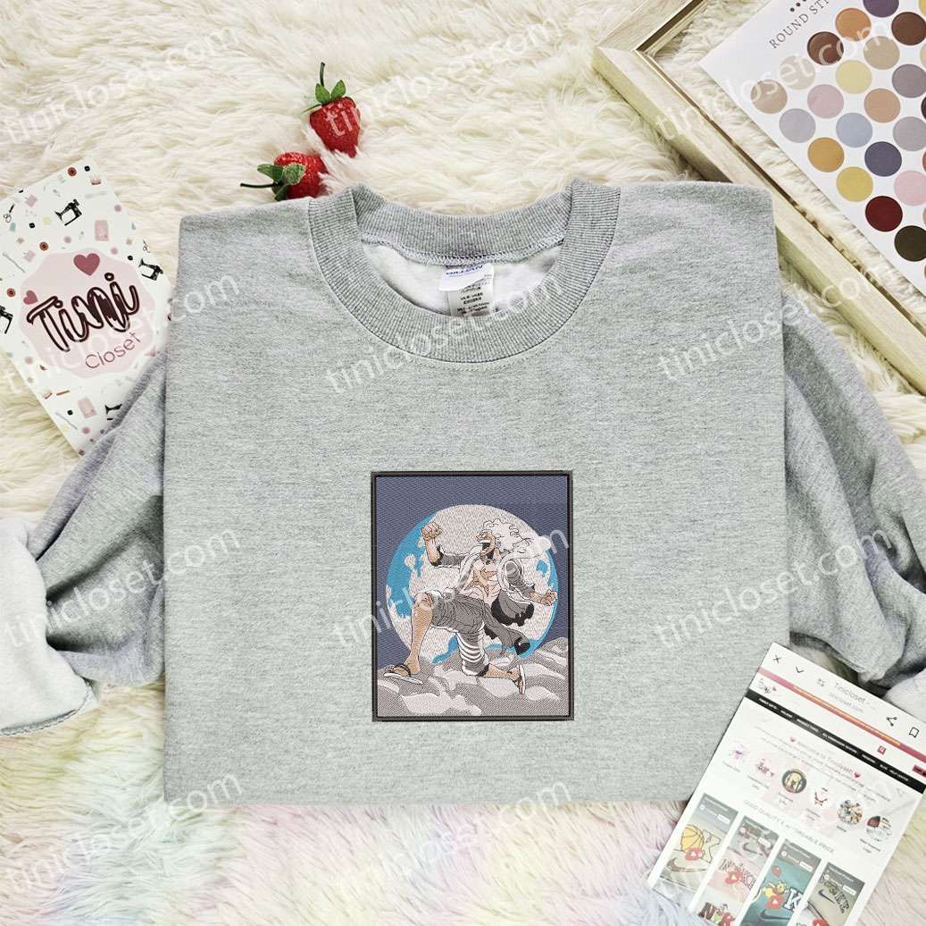 Luffy Gear 5 Moon One Piece Anime Embroidered Shirt